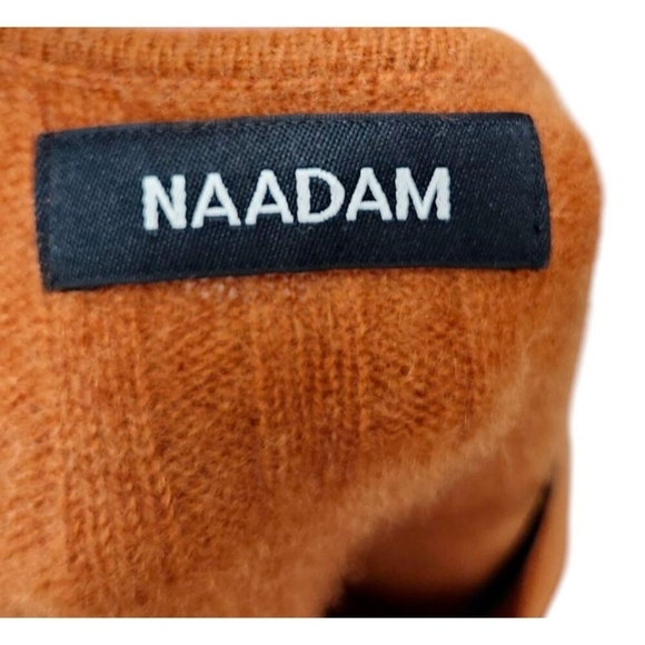 naadam women's sweater size XS long sleeve knit cashmere camel brown - Picture 5 of 8